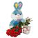 red roses with plush toy and chocolates. Latvia